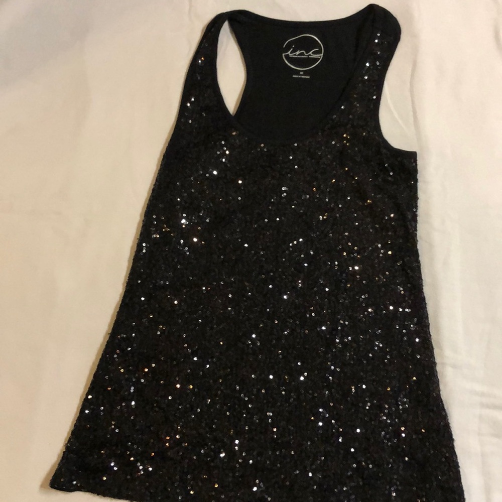 Black sequin tank